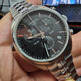 Tissot T Classic PR 100 Chronograph Black Dial Silver Steel Strap Watch for Men - T101.417.11.051.00