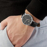 Hugo Boss Corporal Black Dial Black Leather Strap Watch for Men - 1513638