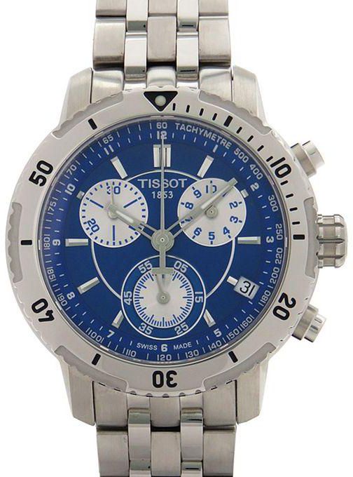 Tissot T Sport PRS 200 Chronograph Blue Dial Silver Steel Strap Watch For Men - T067.417.11.041.00