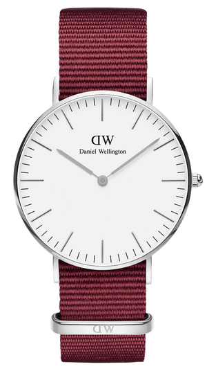 Daniel Wellington Classic Roselyn White Dial Red NATO Strap Watch For Women - DW00100268