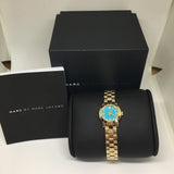 Marc Jacobs Amy Dinky Blue Dial Gold Steel Strap Watch for Women - MBM3229