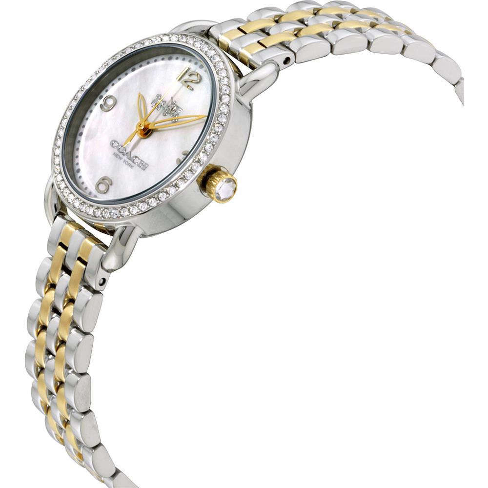 Coach Delancey Mother of Pearl White Dial Two Tone Steel Strap Watch for Women - 14502480