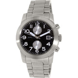 Marc Jacobs Larry Chronograph Black Dial Silver Steel Strap Watch for Men - MBM5050