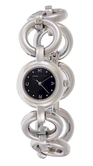 Marc Jacobs Amy Black Dial Silver Steel Strap Watch for Women - MBM3004