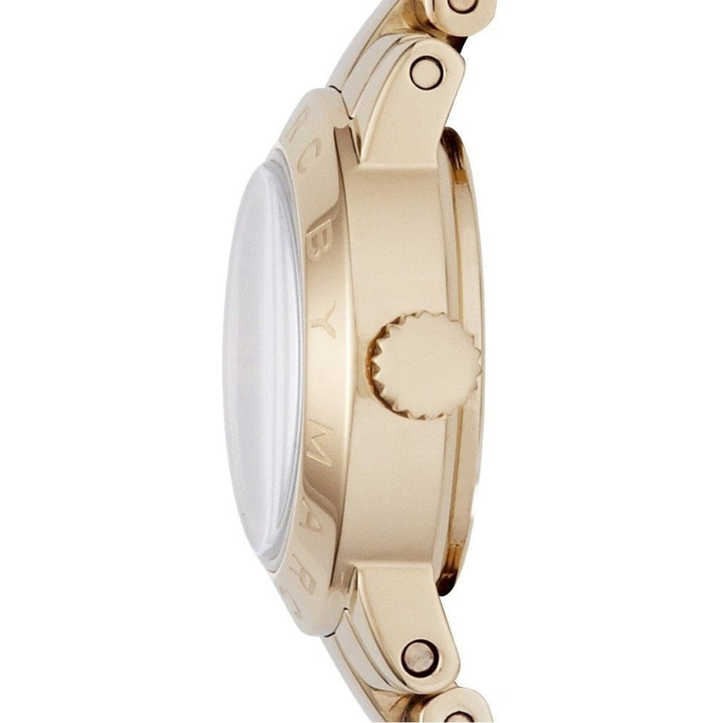 Marc Jacobs Amy Dinky White Dial Gold Steel Strap Watch for Women - MBM3226