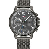 Tommy Hilfiger London Chronograph Grey Dial Grey Mesh Bracelet Watch for Men - 1791530