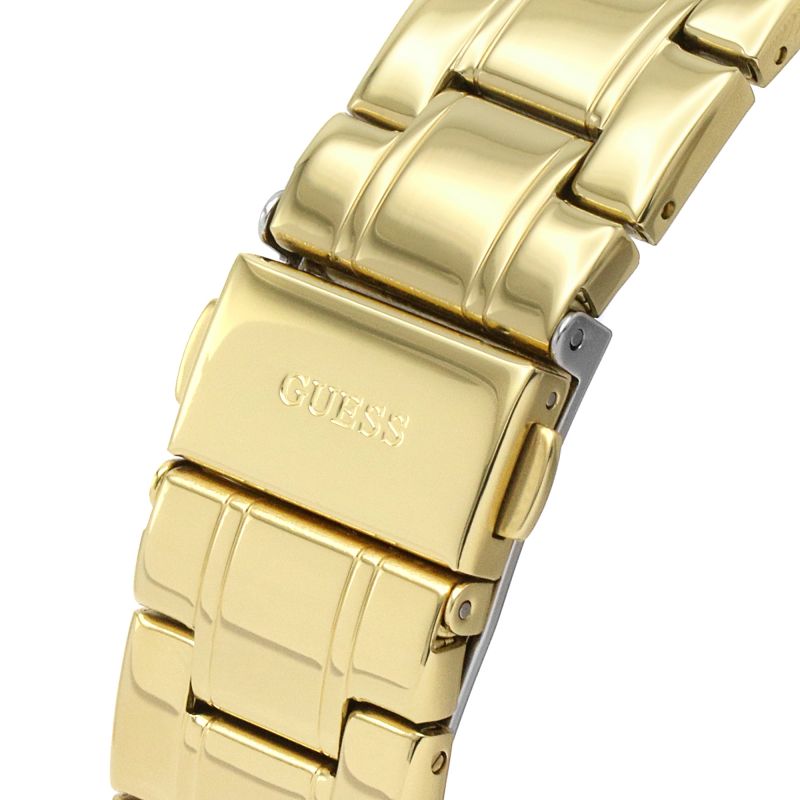 Guess Sparkler Diamonds Black Dial Gold Steel Strap Watch for Women - GW0111L2