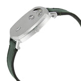 Gucci Grip Quartz Silver Dial Green Leather Strap Unisex Watch - YA157406