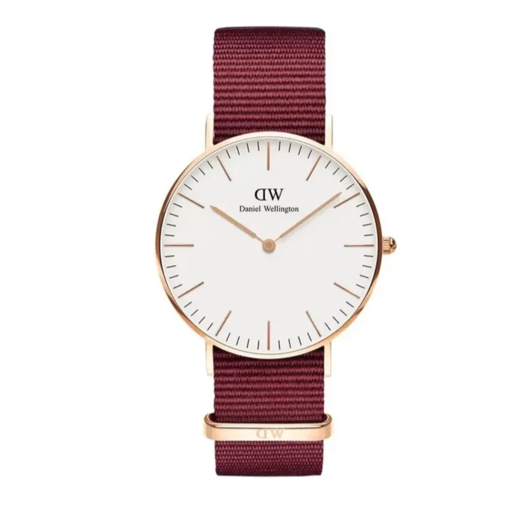 Daniel Wellington Classic Roselyn White Dial Red NATO Strap Watch For Women - DW00100271