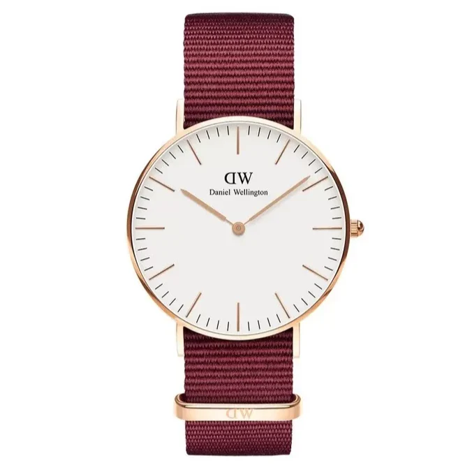 Daniel Wellington Classic Roselyn White Dial Red NATO Strap Watch For Women - DW00100271