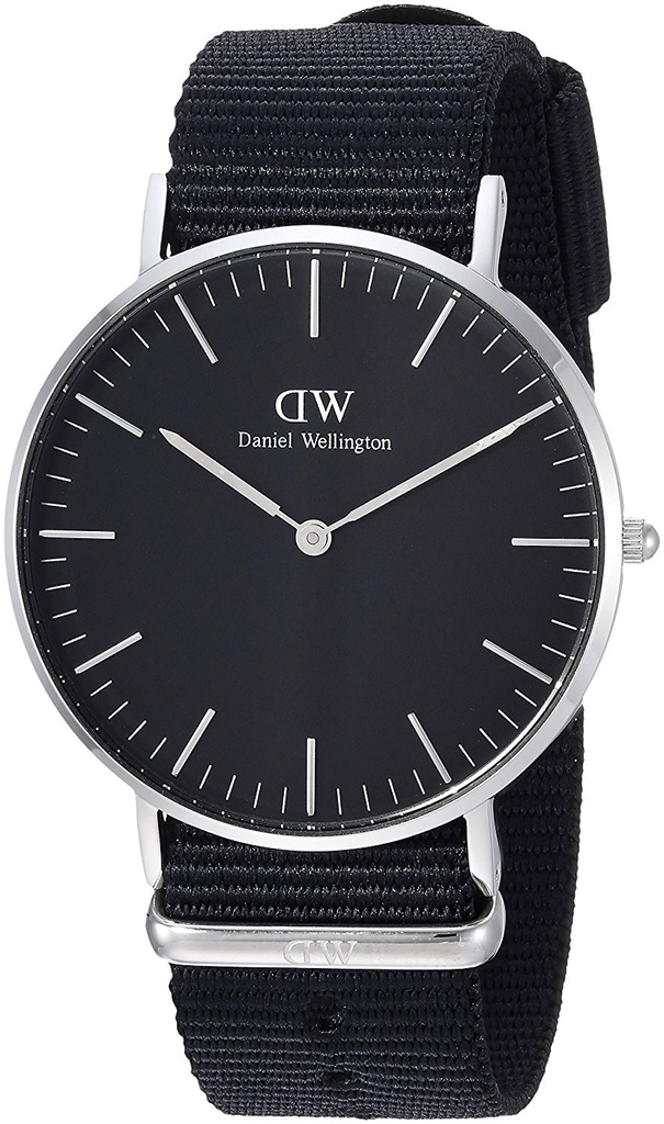 Daniel Wellington Classic Cornwall Quartz Black Dial Black Nylon Strap Watch For Women - DW00100151
