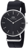 Daniel Wellington Classic Cornwall Quartz Black Dial Black Nylon Strap Watch For Women - DW00100151