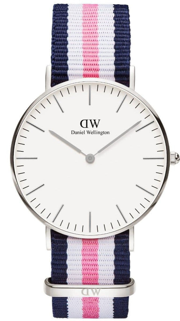 Daniel Wellington Classic Southampton White Dial Three Tone Nylon Strap Watch For Women - DW00100050
