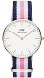 Daniel Wellington Classic Southampton White Dial Three Tone Nylon Strap Watch For Women - DW00100050