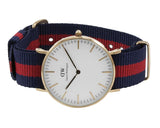 Daniel Wellington Classic Oxford White Dial Two Tone NATO Strap Watch For Women - DW00100029