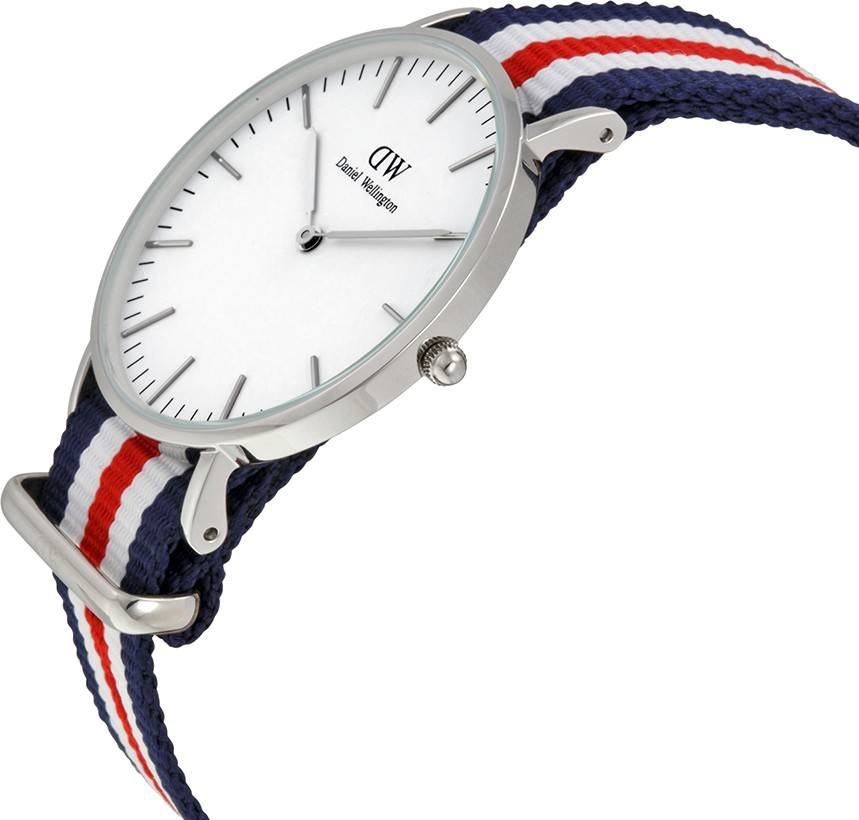 Daniel Wellington Classic Canterbury White Dial Two Tone NATO Strap Watch For Women - DW00100051