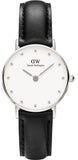 Daniel Wellington Classy Sheffield White Dial Black Leather Strap Watch For Women - DW00100068