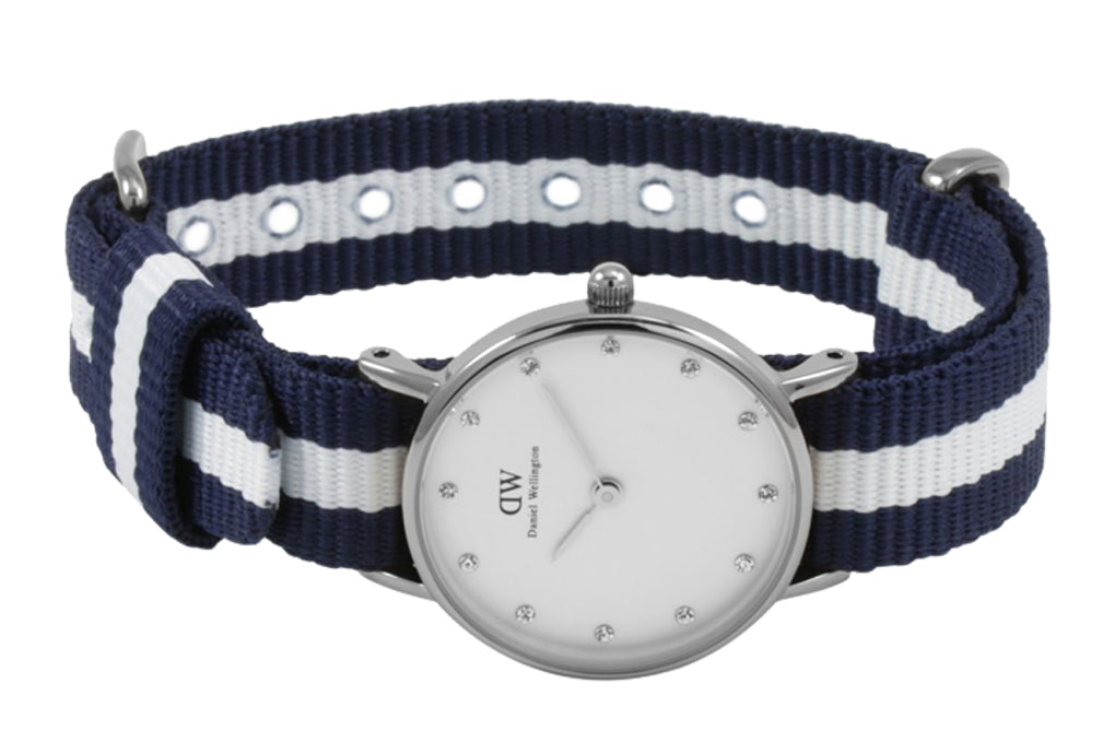 Daniel Wellington Classy Glasgow White Dial Two Tone NATO Strap Watch For Women - DW00100074