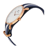 Daniel Wellington Classy Glasgow White Dial Two Tone Nylon Strap Watch For Women - DW00100078