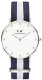 Daniel Wellington Classy Glasgow White Dial Two Tone Nylon Strap Watch For Women - DW00100082