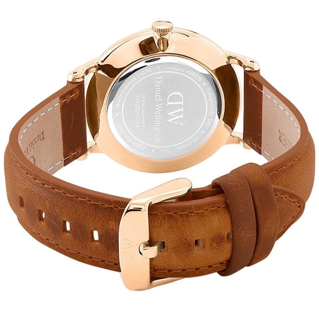 Daniel Wellington Dapper Durham White Dial Brown Leather Strap Watch For Men - DW00100115