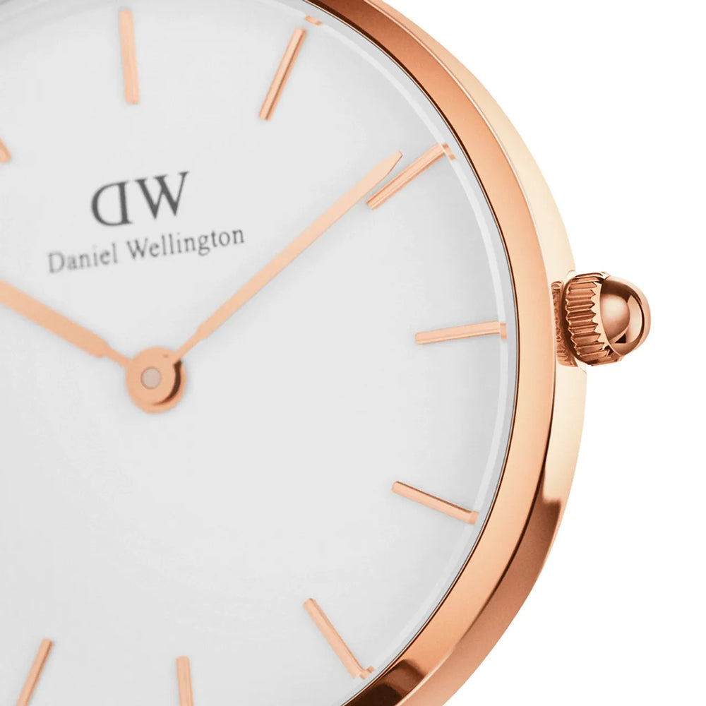 Daniel Wellington Classic Petite Dover White Dial White Nylon Strap Watch For Women - DW00100313