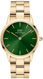 Daniel Wellington Iconic Link Emerald Green Dial Rose Gold Steel Strap Watch For Women - DW00100419