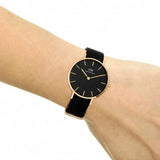 Daniel Wellington Classic Petite Cornwall Black Dial Black NATO Strap Watch For Women - DW00100215