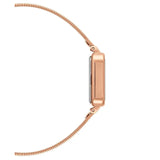 Daniel Wellington Quadro Studio White Dial Rose Gold Mesh Strap Watch For Women - DW00100517