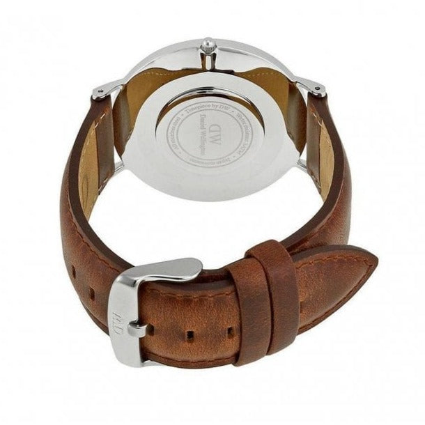 Daniel Wellington Classic St Mawes White Dial Brown Leather Strap Watch For Men - DW00100021