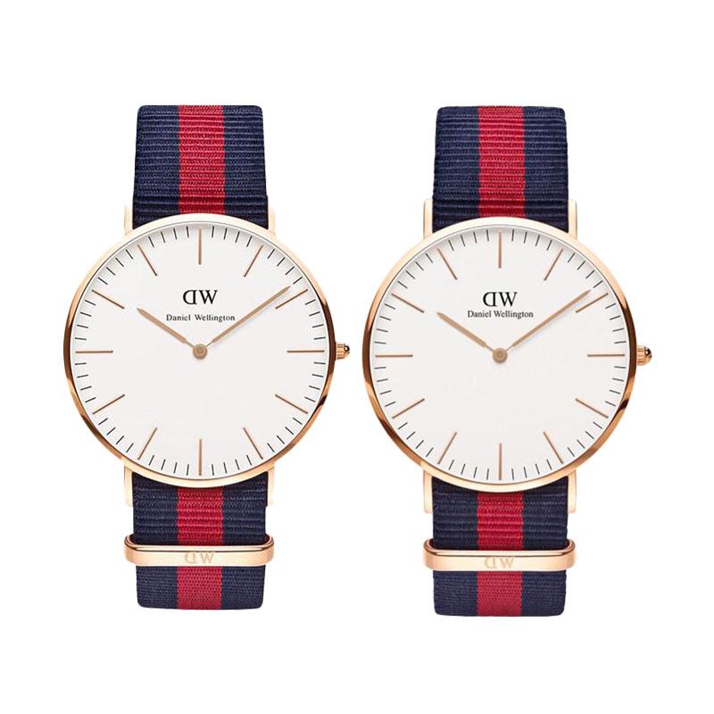 Daniel Wellington Classic Oxford White Dial Two Tone NATO Strap Watch For Men - DW00100001