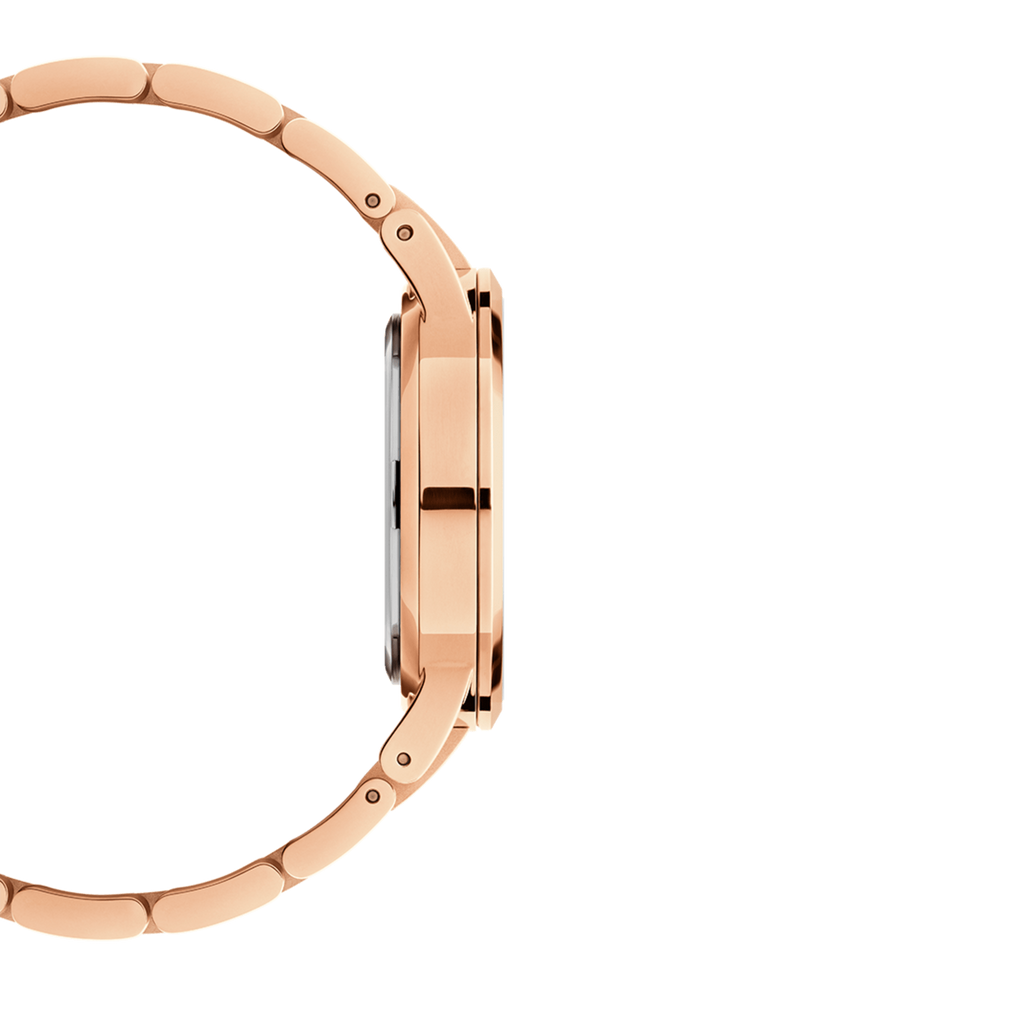 Daniel Wellington Iconic Link Pink Dial Rose Gold Steel Strap Watch For Women - DW00100335