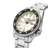 Seiko 5 Sports SKX Automatic Cream Dial Silver Steel Strap Watch For Men - SRPK31K1