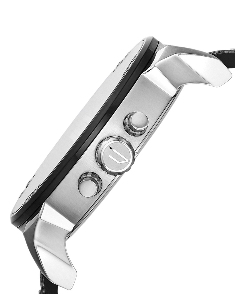 Diesel Mr Daddy Chronograph Black Dial Black Leather Strap Watch For Men - DZ7313