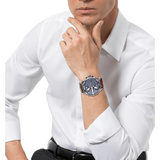 Diesel Mr Daddy Chronograph Blue Dial Brown Leather Strap Watch For Men - DZ7314