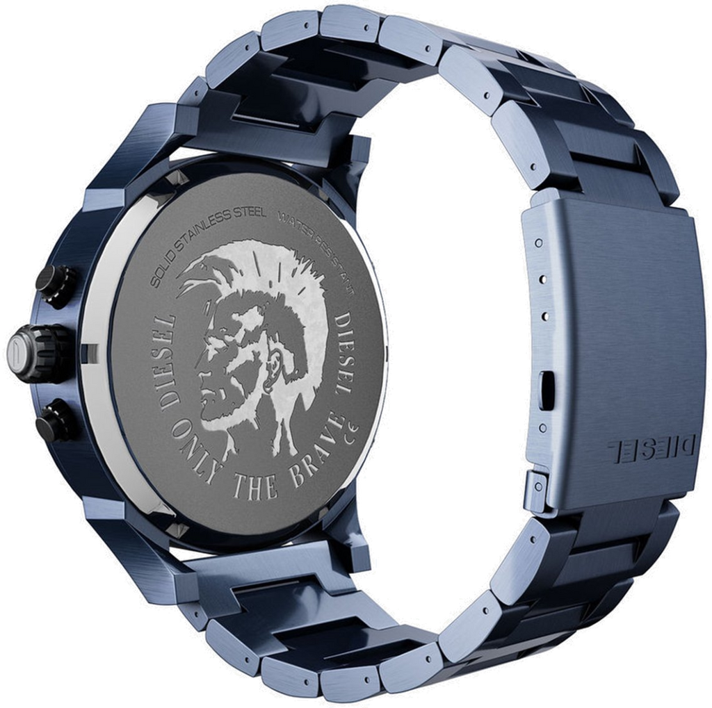 Diesel Daddy 2.0 Chronograph Grey Dial Blue Steel Strap Watch For Men - DZ7414