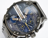 Diesel Big Daddy 2.0 Chronograph Blue Dial Grey Steel Strap Watch For Men - DZ7331