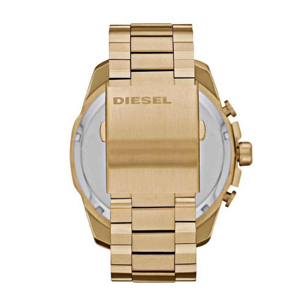 Diesel Mr Daddy 2.0 Chronograph Black Dial Gold Steel Strap Watch For Men - DZ7333