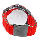 Diesel Mr Daddy 2.0 Chronograph Black Dial Red Silicone Strap Watch For Men - DZ7370