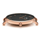 Daniel Wellington Classic Petite Dover Black Dial White NATO Strap Watch For Women - DW00100314