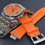 Maurice Lacroix Aikon Limited Edition Automatic Date Orange Dial Silver Steel Strap Watch For Men - AI6008-SS00F-530-1