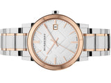 Burberry The City White Dial Two Tone Steel Strap Watch for Women - BU9006