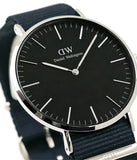 Daniel Wellington Classic Bayswater Black Dial Black NATO Strap Watch For Men - DW00100278