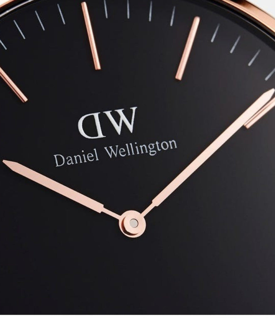 Daniel Wellington Classic Dover Black Dial White Nylon Strap Watch For Women - DW00100310