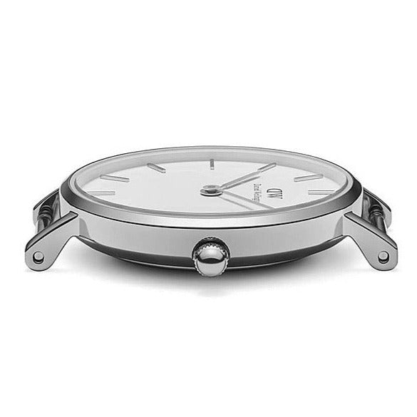 Daniel Wellington Classic Petite Cornwall White Dial Black Nylon Strap Watch For Women - DW00100252