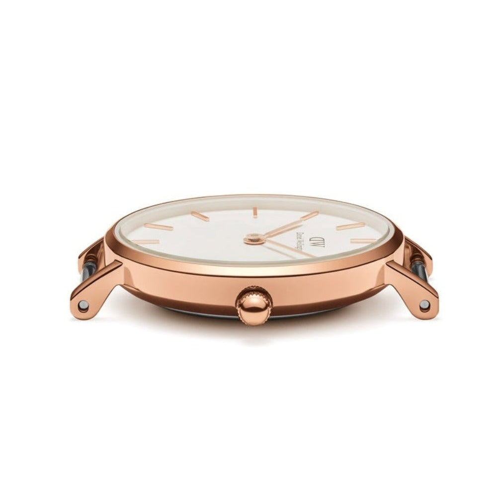 Daniel Wellington Petite Dover Quartz White Dial White NATO Strap Watch For Women - DW001000313
