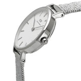 Daniel Wellington Classic Petite Sterling White Dial Silver Mesh Bracelet Watch for Women - DW00100442