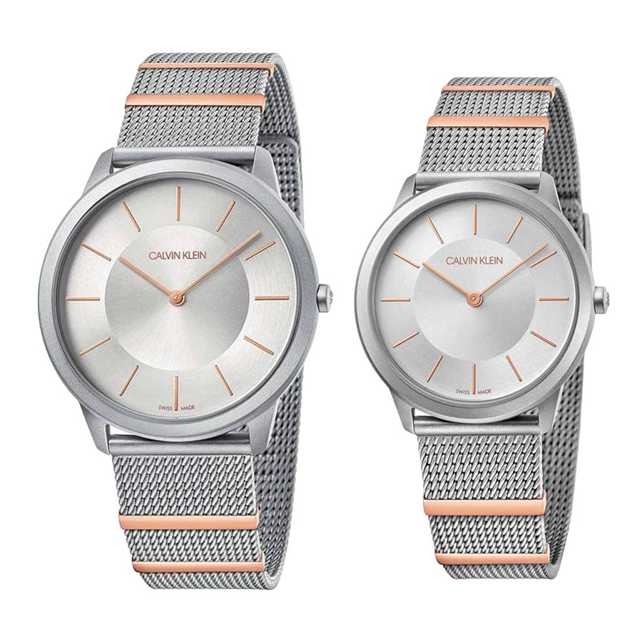 Calvin Klein Minimal Silver Dial Silver Mesh Strap Watch For Men - K3M521Y6