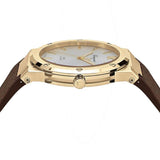 Salvatore Ferragamo F-80 Classic White Dial Brown Leather Strap Watch for Men - SFDT00819