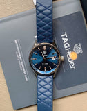 Tag Heuer Carrera Quartz Blue Dial Blue Calfskin Leather Strap Watch for Women - WAR1112.FC6391